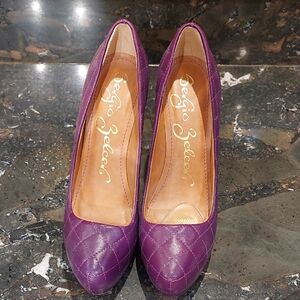Sergio Zelcer Purple Quilted Heels